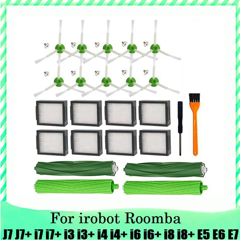 

24 шт. для Irobot Roomba J7 J7 + I7 I7 + I3 I3 + I4 I4 + I6 I6 + I8 I8 + E5 E6 E7 основной пылесос боковая щетка HEPA фильтр