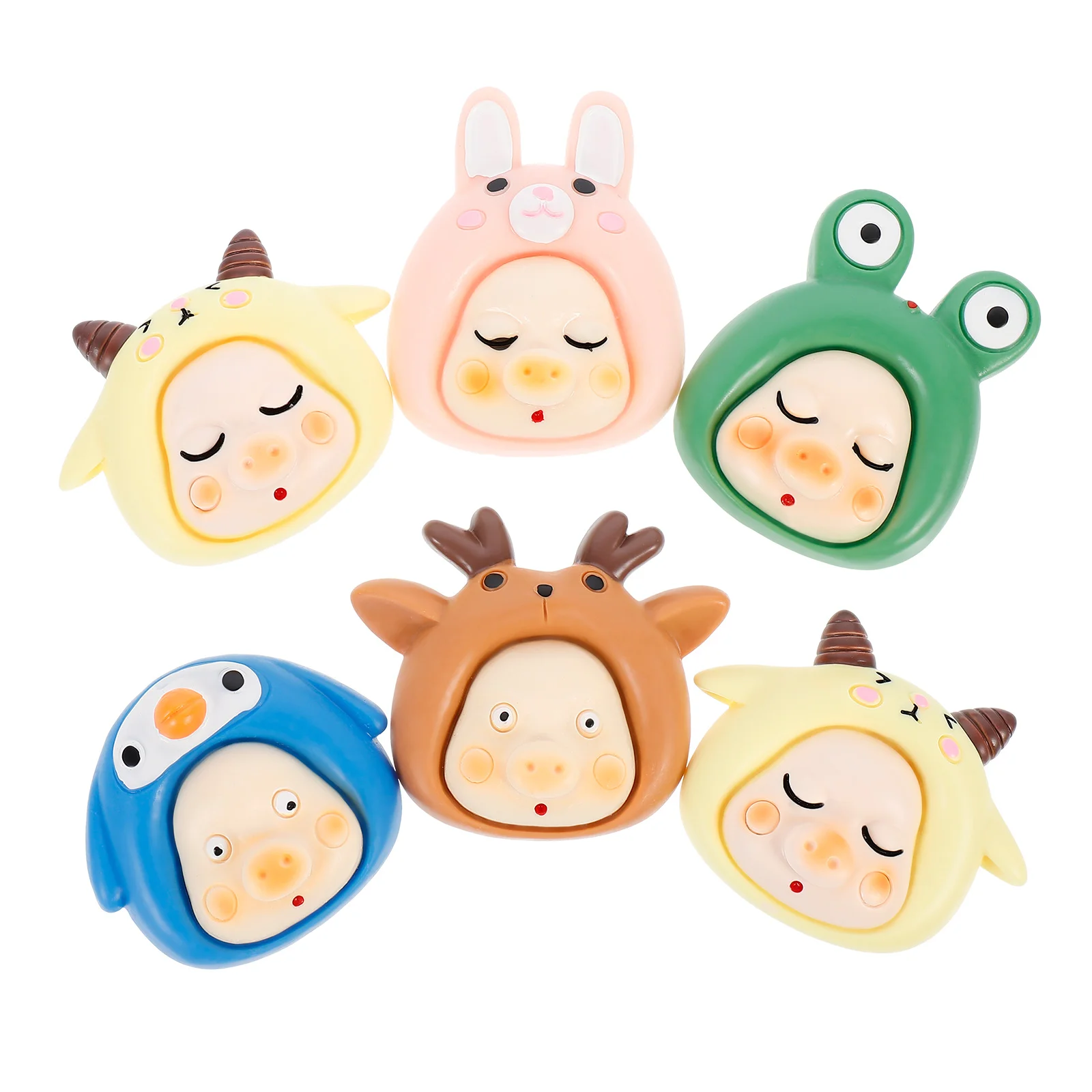 

6pcs Lovely Resin Piggy Fridge Magnet Cartoon Fridge Magnet for Home Oven Fridge