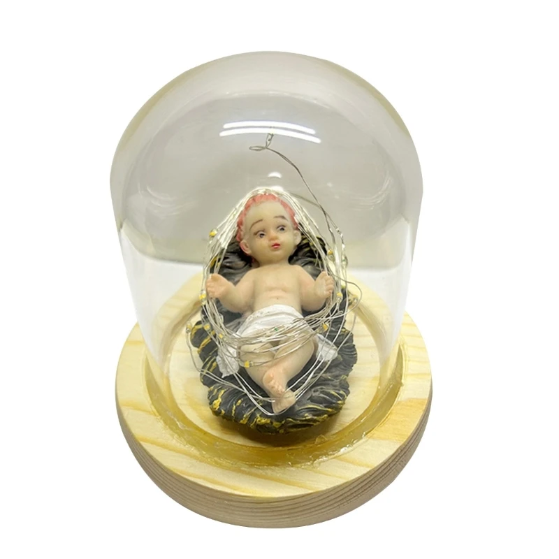 

Baby Jesus Figure Light Up Resin Fingurine Christmas Nativity Collection