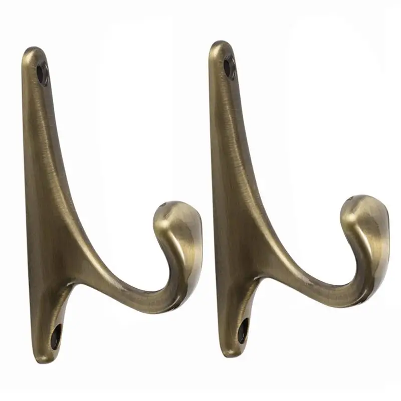 

2pcs Zinc Alloy Wardrobe Hooks Wall Hanging Hooks Sundries Holding Hooks