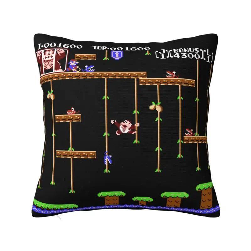 

Модные наволочки Donkey Kong, 45x45 см, бархатная электронная аркадная игра, декоративная подушка для автомобиля, квадратная подушка, Женская домашний декор