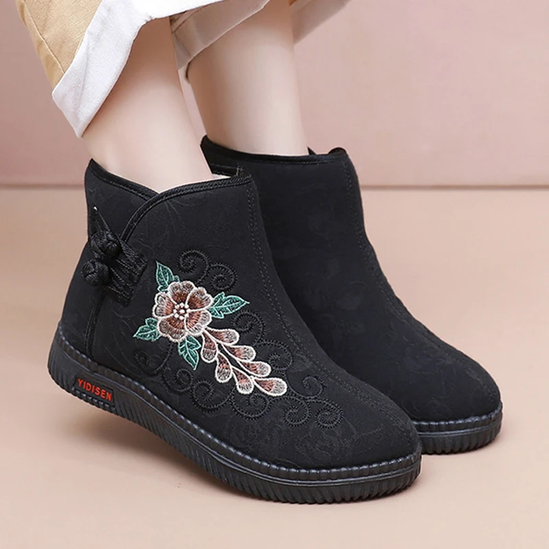 Женские зимние ботинки из искусственного плюша