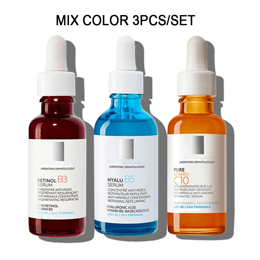 

3PCS 30ml Brand Face Serum PURE VITAMIN C10/ HYALU B5/ EFFACLAR Serum/ CICAPLAST B5/ RETINOL B3/ NIACINAMIDE 10 Facial Serum