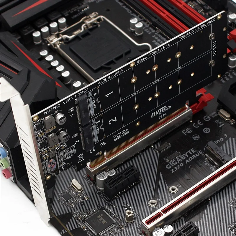 Двусторонняя 4-дисковая RAID-карта NVME от PCIeX16 до M.2 M-Key NVMEx4SSD 2U серверный RAID-адаптер