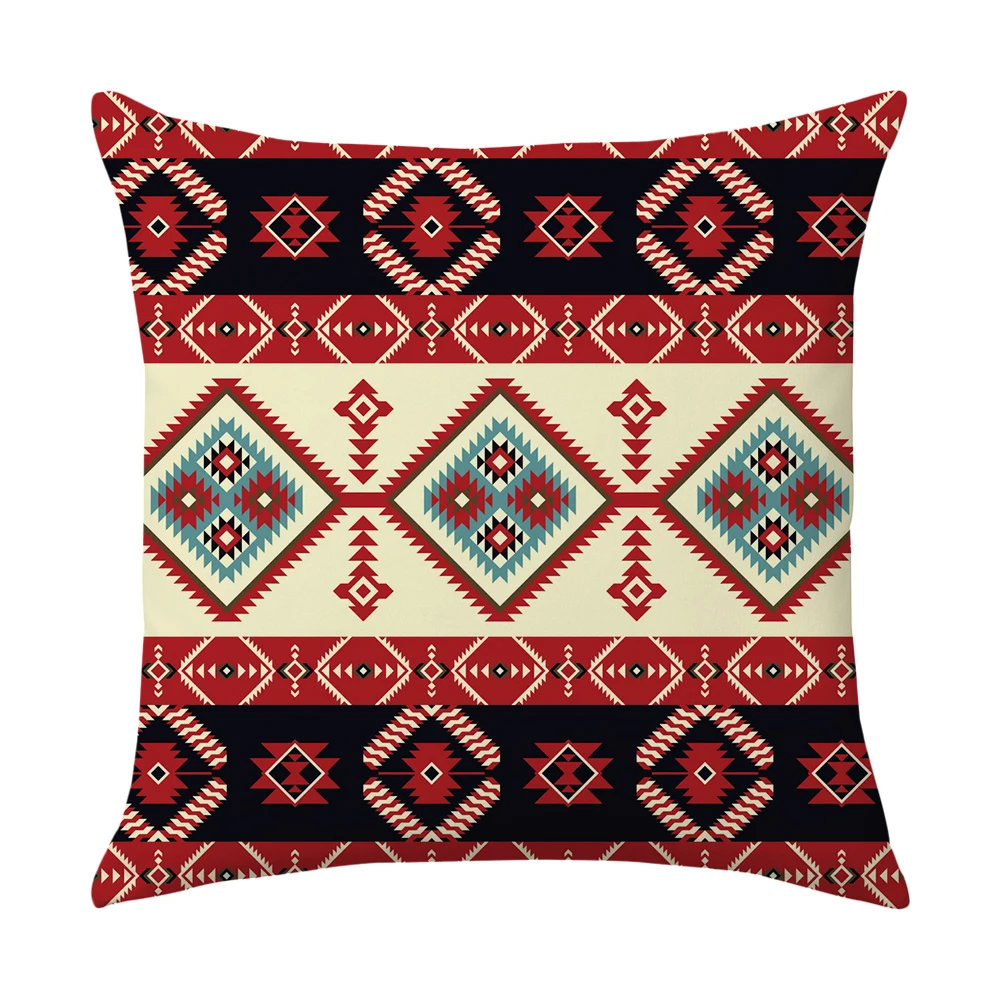 

Aztec Pattern Geometric Cushion Cover Bohemian Ethnic Style Southwestern Pillow Case Home Decor Sofa Throw Pillow Cover 45x45cm