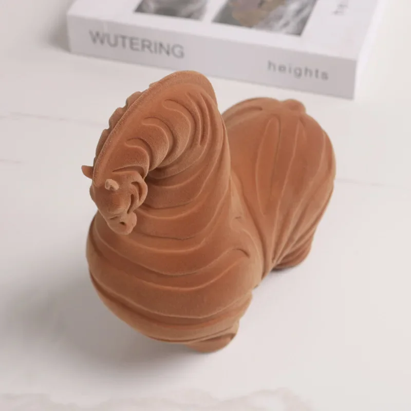 Home decoration cute flocking horse home jewelry ornament living room wine cabinet model
