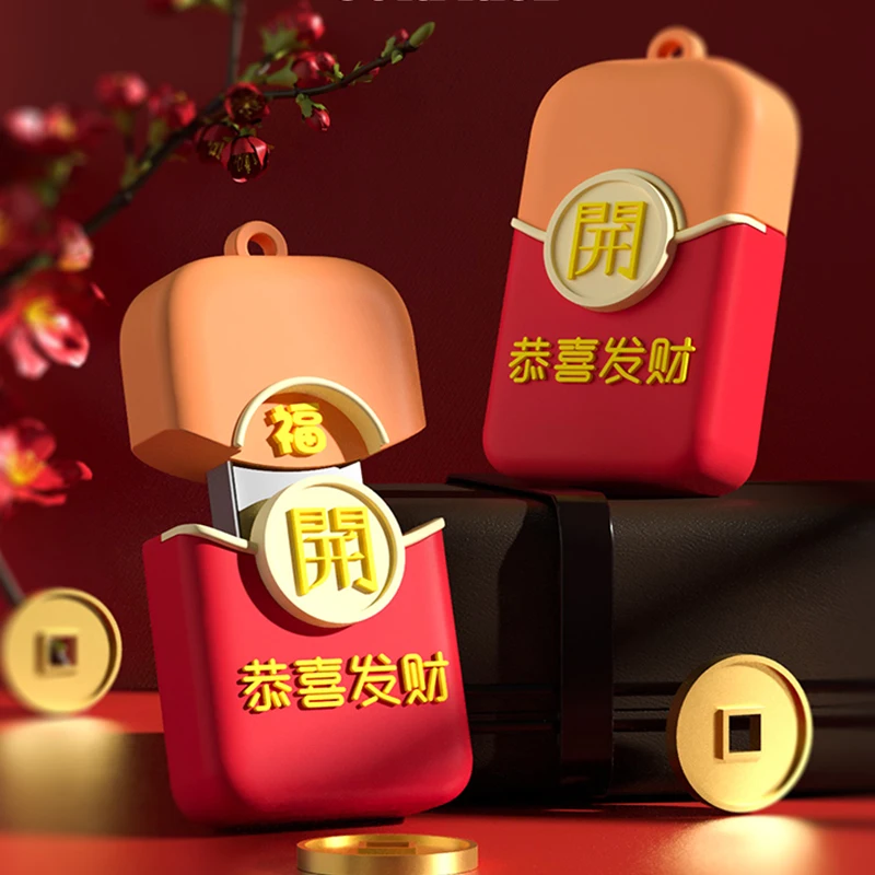 

USB-флеш-накопитель в форме красного пакета, 64 ГБ, 32 ГБ, 16 ГБ