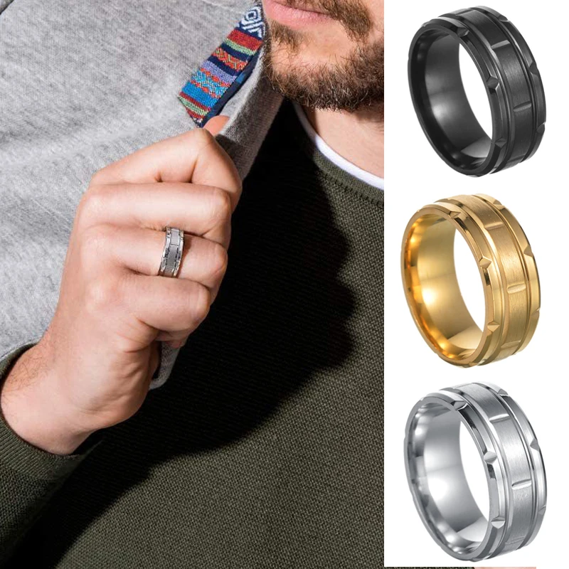 

Classic Titanium Circle Stainless Steel Ring Titanium Ring Finger Ring Jewelry Gift 1 PC Fashion Jewelry Band Mens Wedding Band
