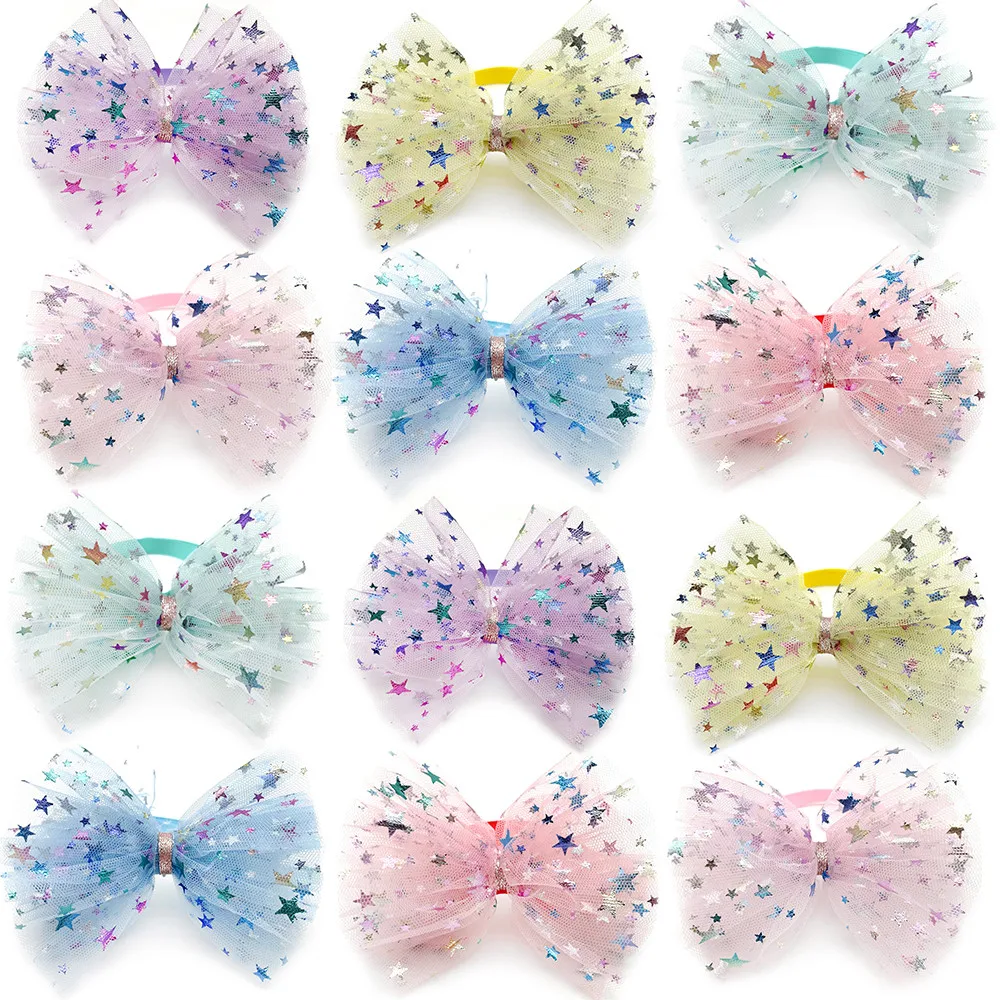 

30/50 PCs Shiny Pet Dog Bow Tie Mesh Style Pet Dog Tie Bow Tie Adjustable Dog Tie Accessories Pet Supplies