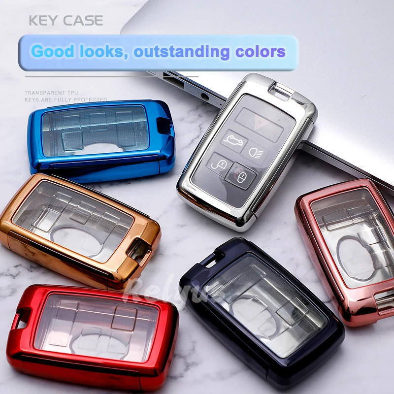 

Plating TPU + PC Car Key Cover Shell for Land Rover A9 Freelander Evoque Discovery 4 5 Sport LR4 for Jaguar XK XKR XF XFR XJ XJL