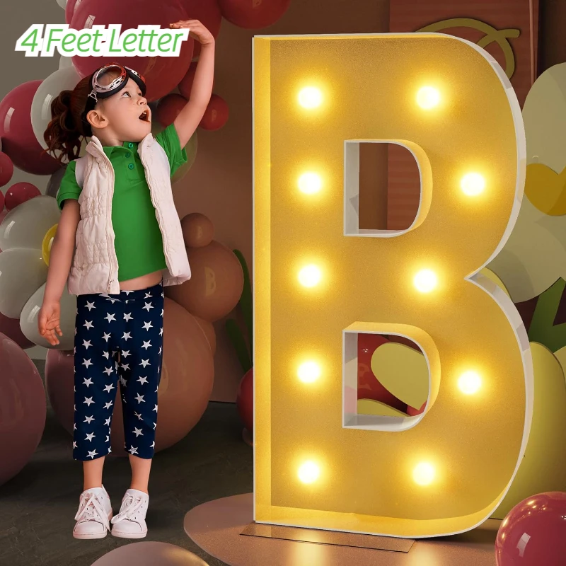 

120cm Marquee Light Up Letter Large LED Lighted Standing Letter Birthday Big Foam Board Party Wedding Anniversary Shower Decor