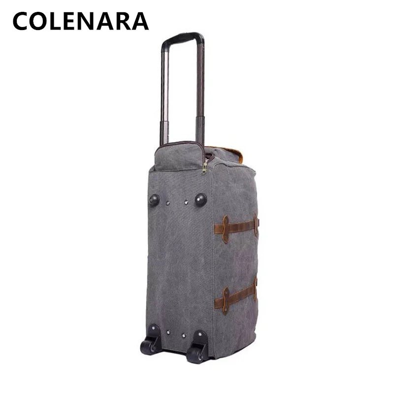 COLENARA Luggage High Quality Women's Canvas Trolley Case New Men's Fashion Travel Handbag Universal Wheel Rolling Suitcase