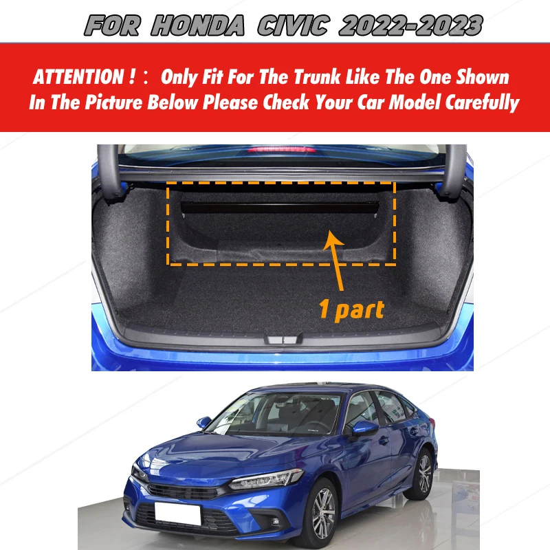 Автомобильный коврик для багажника с полным покрытием HONDA Civic 5-Seat Sedan 2022 2023