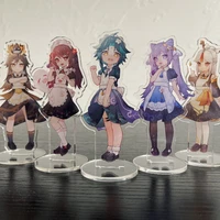 anime genshin impact xiao cosplay acrylic game figure hutao vneti zhongli stand model plate desk decoration fans collection gift