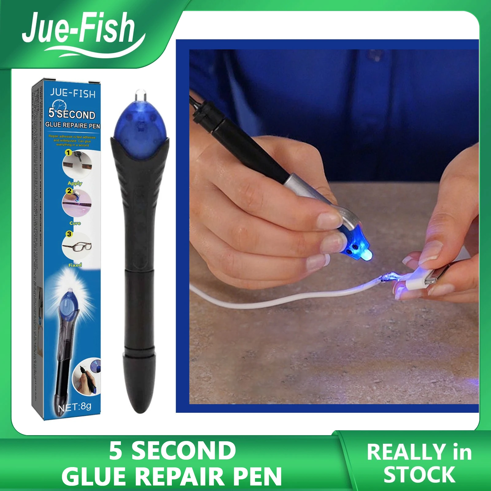 Купи UV Curing Glue Pen 5 Seconds Repair Quick Fix Plastic Ceramic Cable Adhesive Welding Compound Light Repair Tool Office Supplies за 202 рублей в магазине AliExpress