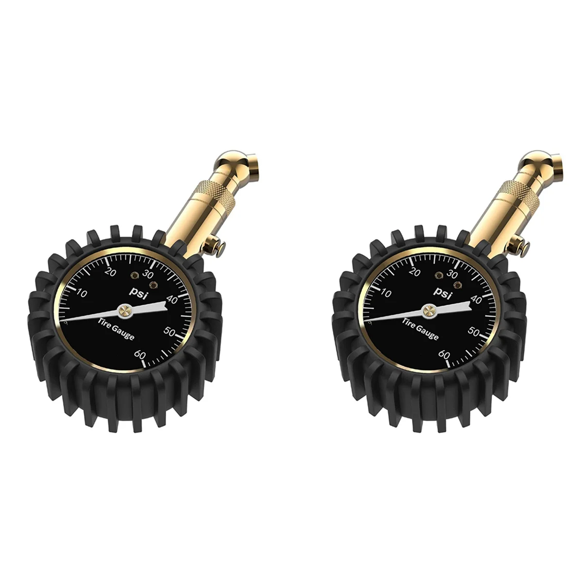 

2X Tire Pressure Gauge - (0-60 PSI) Heavy Duty, Accurate with Glow Dial, Low - High Air Pressure Gauge