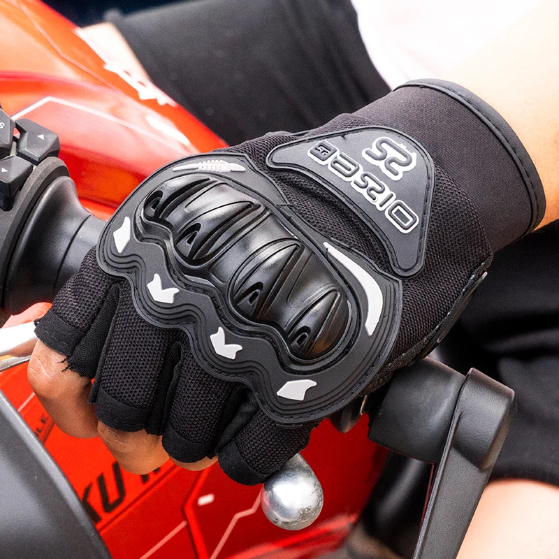 Летние мотоциклетные перчатки с половиной пальца мужские женские спортивные для