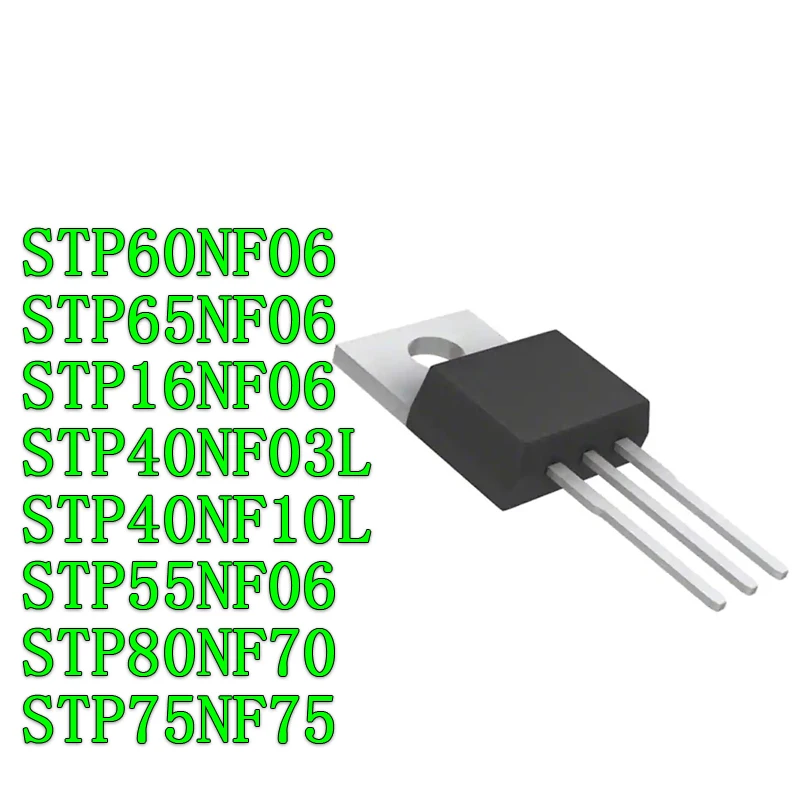 10 шт. STP60NF06 TO220 P60NF06 TO-220 STP60NF06L P65NF06 STP16NF06 STP40NF03L STP40NF10L STP55NF06 P55NF06 STP75NF75 STP80NF70