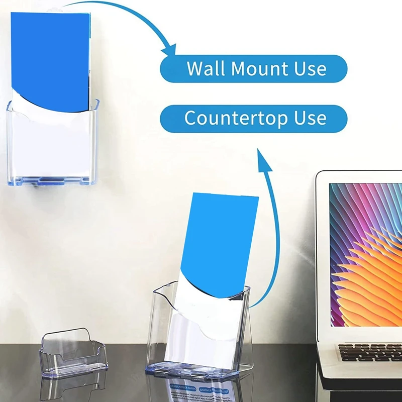 

Acrylic Brochure Holder Set 6 Pack Trifold 4 Inches Wide Pamphlet Holder Wall Mount/Countertop Organizer For Display Flyer