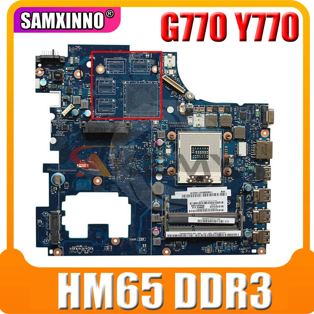 

11S11013585 11S10200106 For Lenovo IdeaPad G770 Y770 Laptop Motherboard PIWG4 LA-6758P Mainboard HM65 DDR3 100% Tested Working
