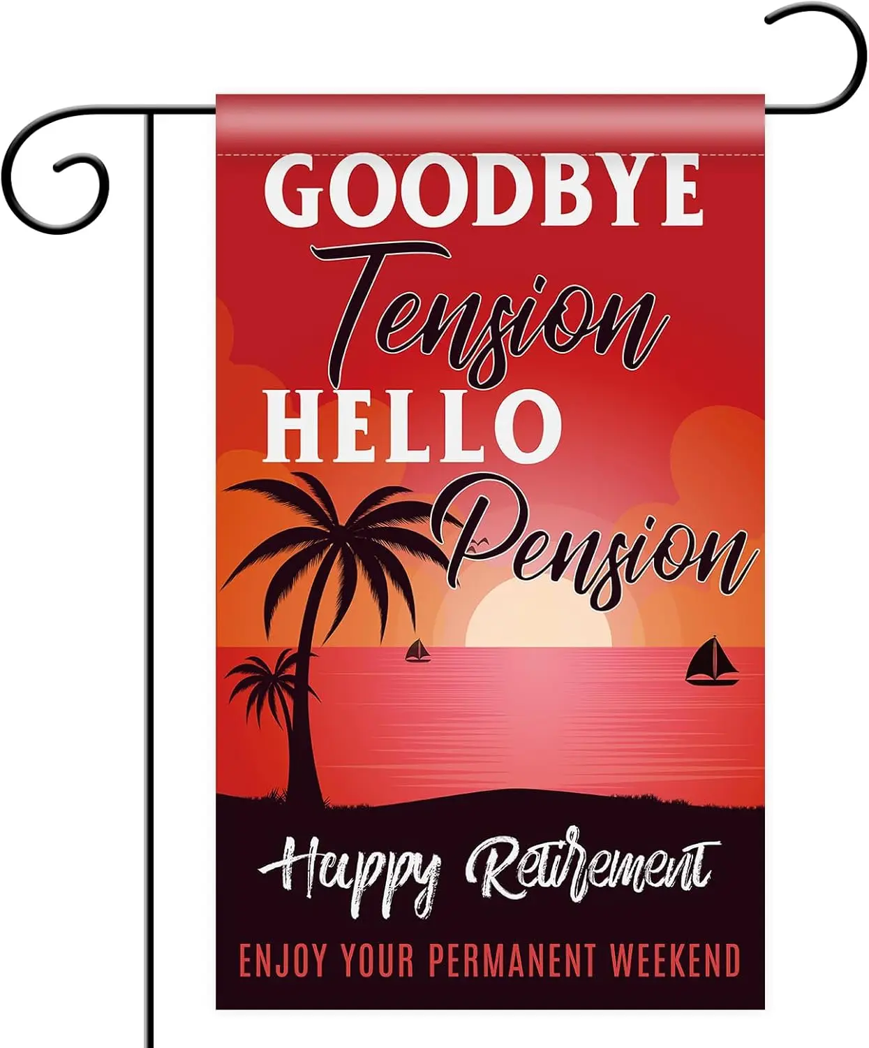 Попрощайтесь с натяжением флаг рисунком Здравствуйте пенсионный сад