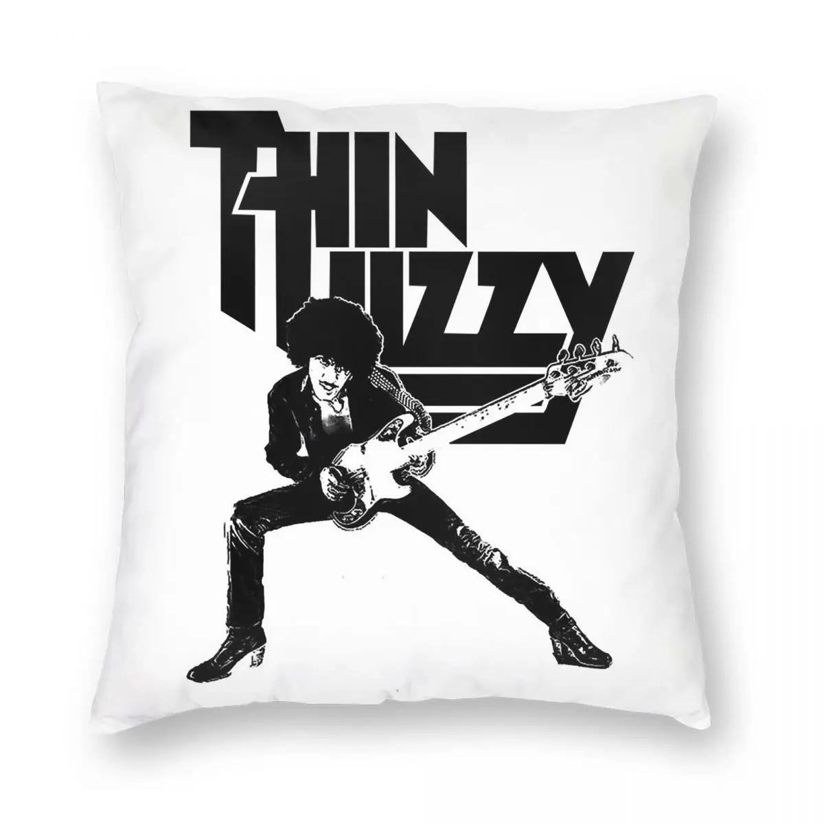 Фото Наволочка Thin Lizzy Phil Lynott из полиэстера, льна и бархата, креативный декор с застежкой-молнией, чехол для диванной подушки №5