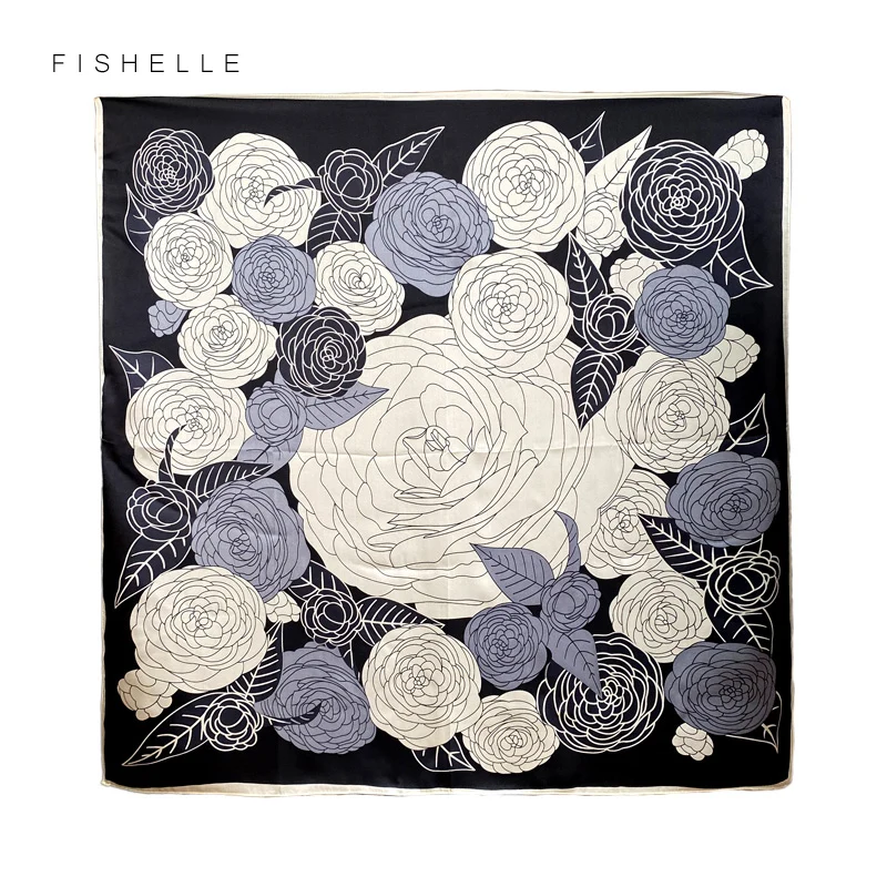 Женский атласный шарф из натурального шёлка 90 см |