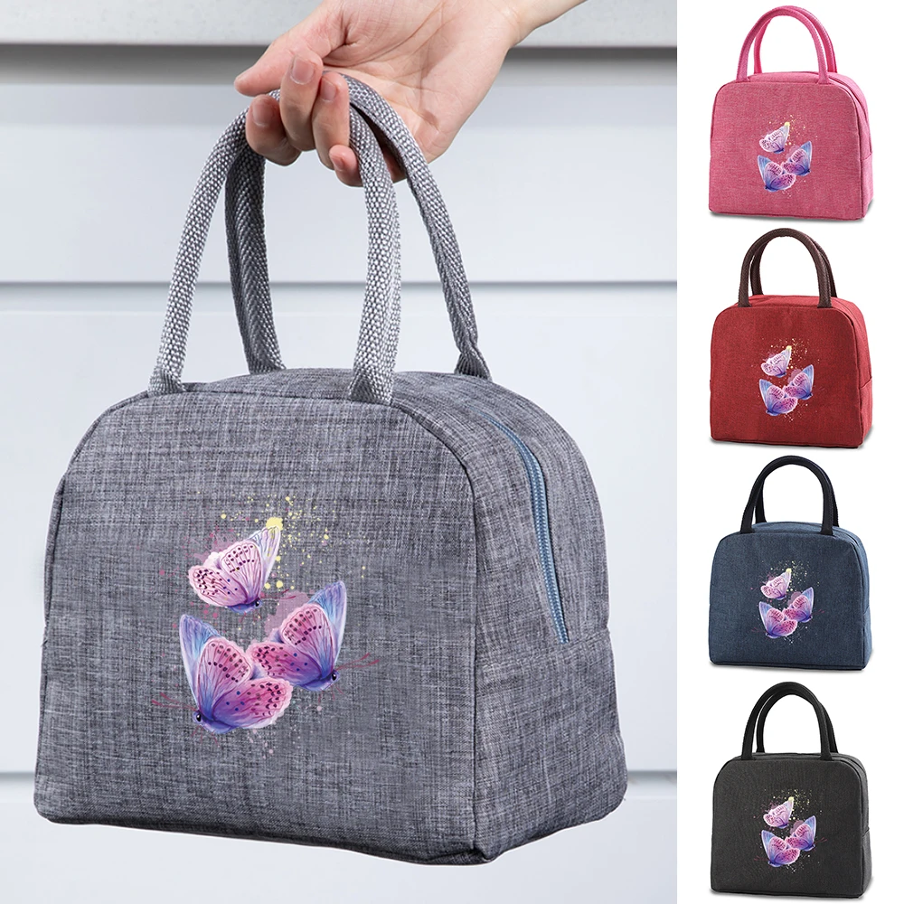 

Insulated Thermal Lunch Box Bags Women Portable Hand Pack Picnic Travel Lunch Bento Box Bags Lunch Refrigerated Container Bags