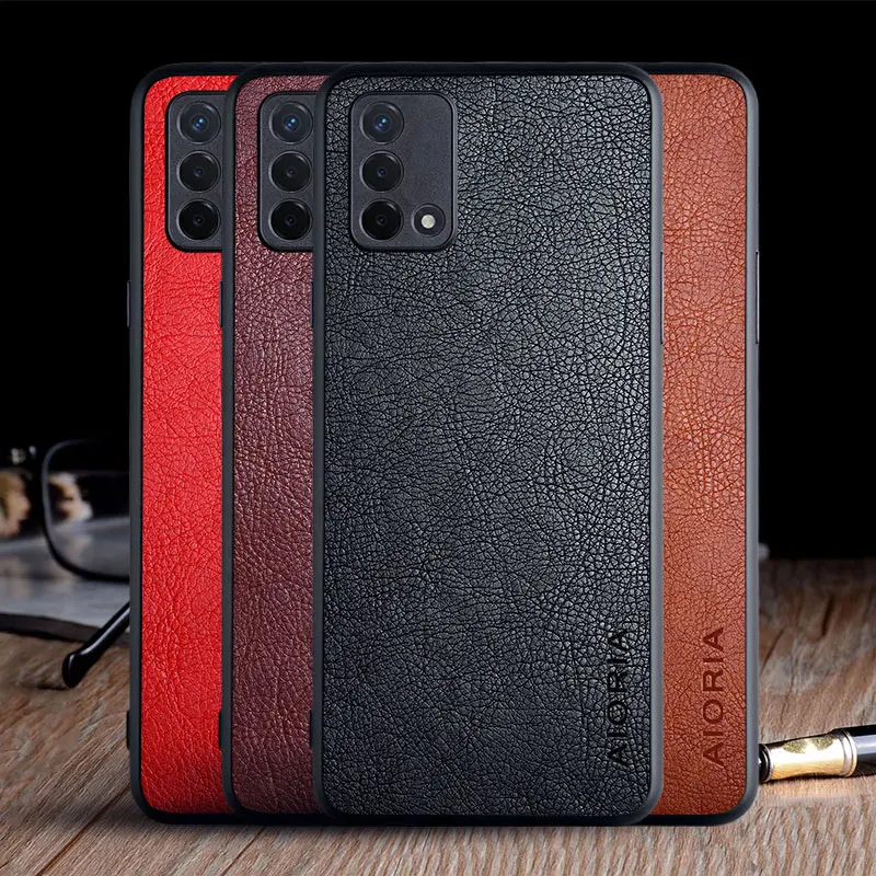 

Case for OPPO A54 A74 A94 4G funda luxury Vintage Leather skin capa with tpu hard cover for oppo a74 4g case coque