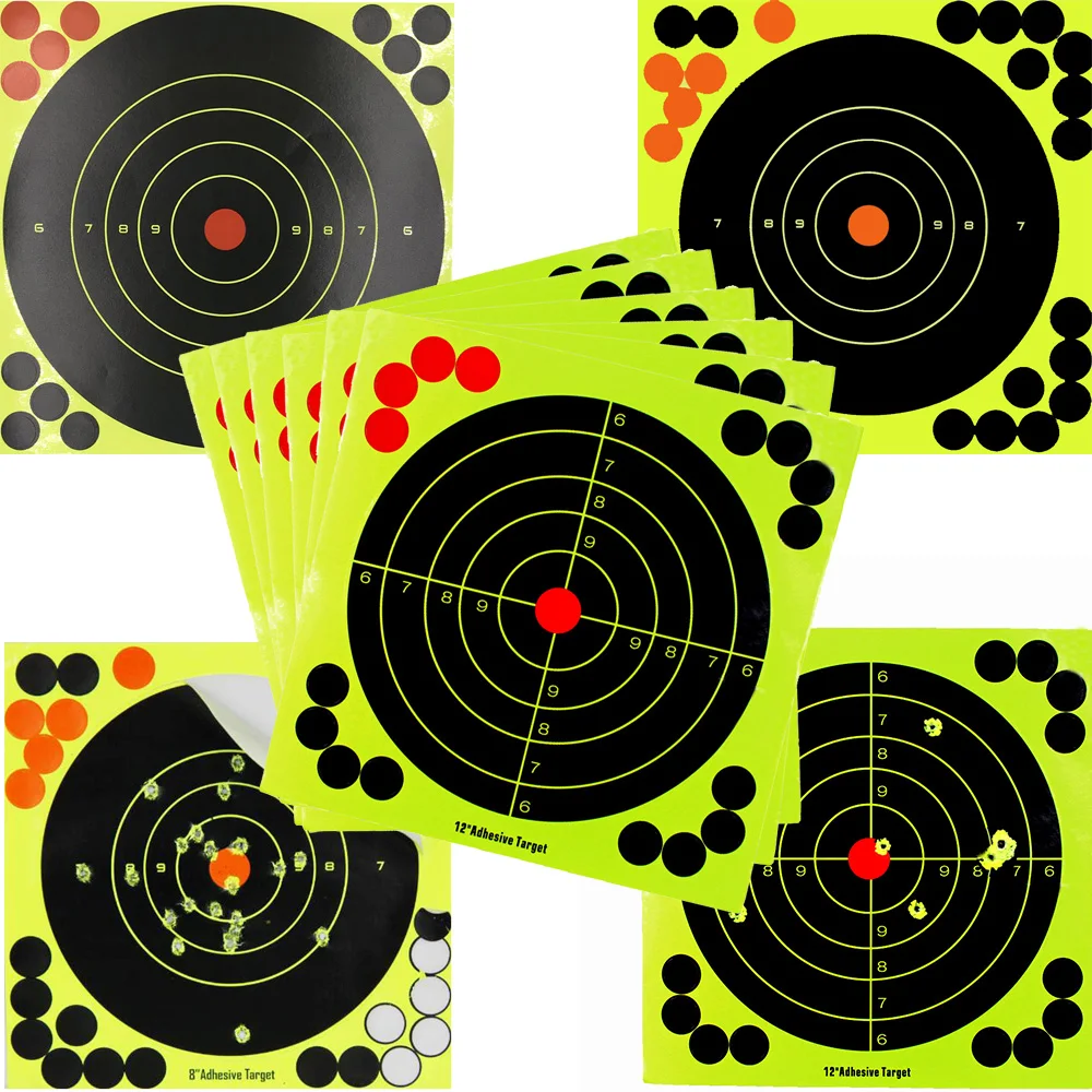 

10pcs Shooting Target Paster Shooting Targets Self Adhesive Sticker Shooting Hunting Gun Binders Aim Training Target Dots Paper