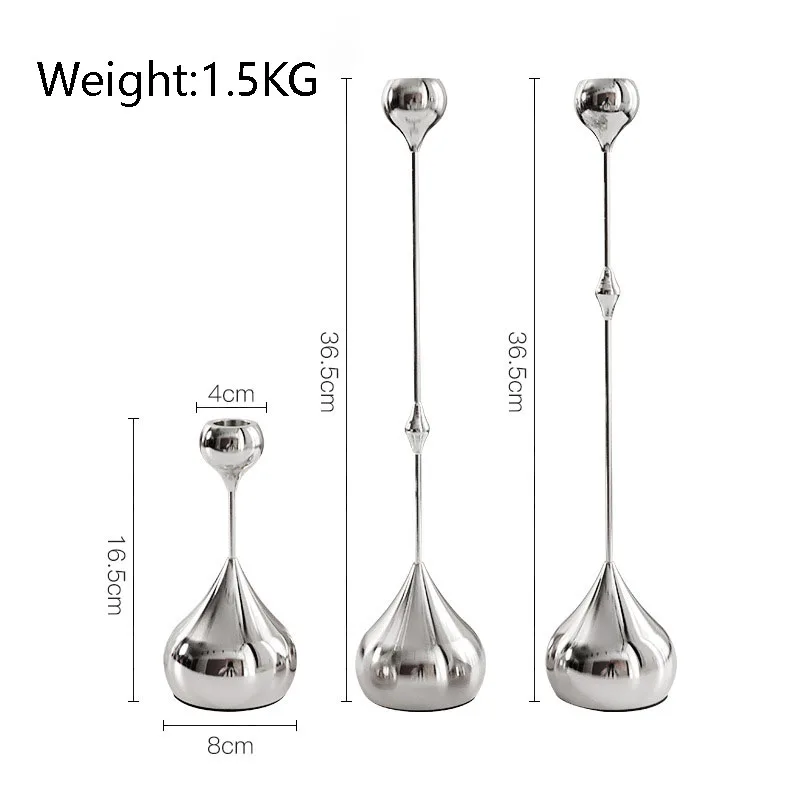 

Набор из 3 серебряных подсвечников в скандинавском стиле