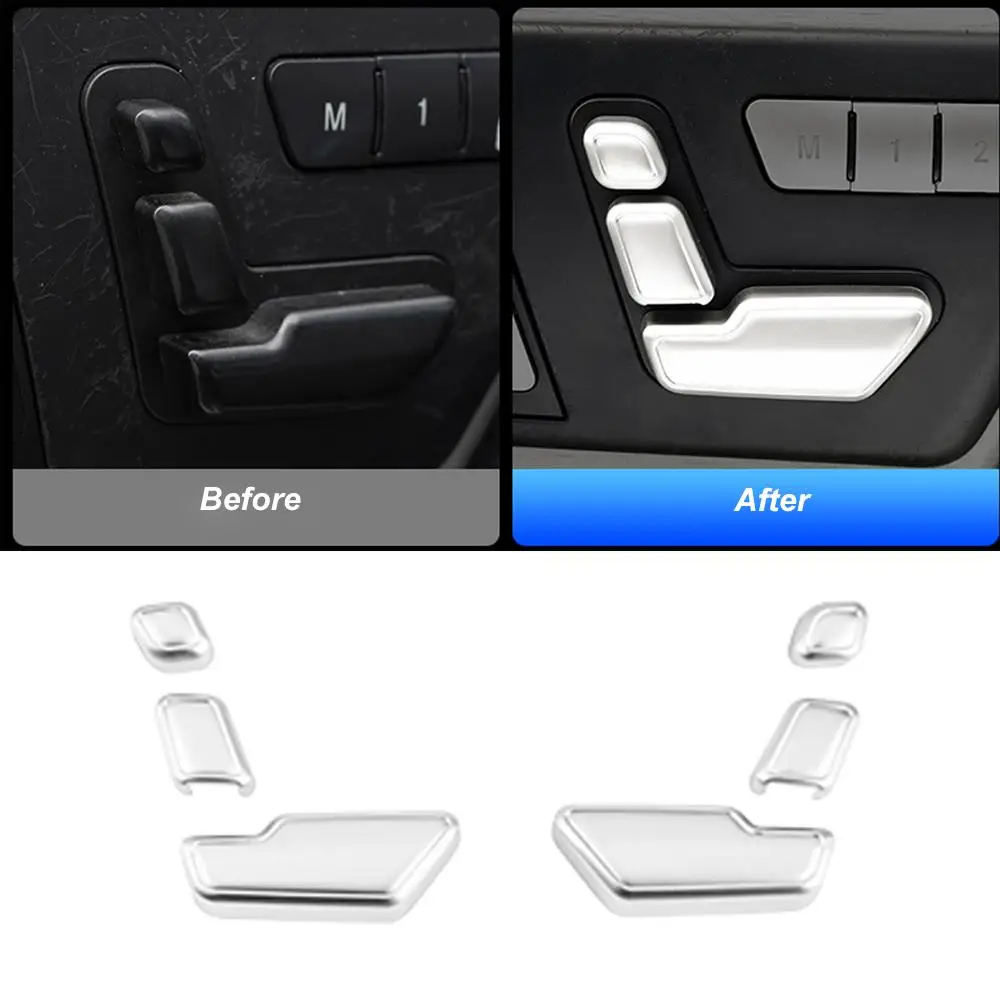 

6PCS Seat Adjust Switch Button Cover Trim For Mercedes-Benz A B C E GLA CLA GLE GLS Class Cover Decoration Trims Stick on