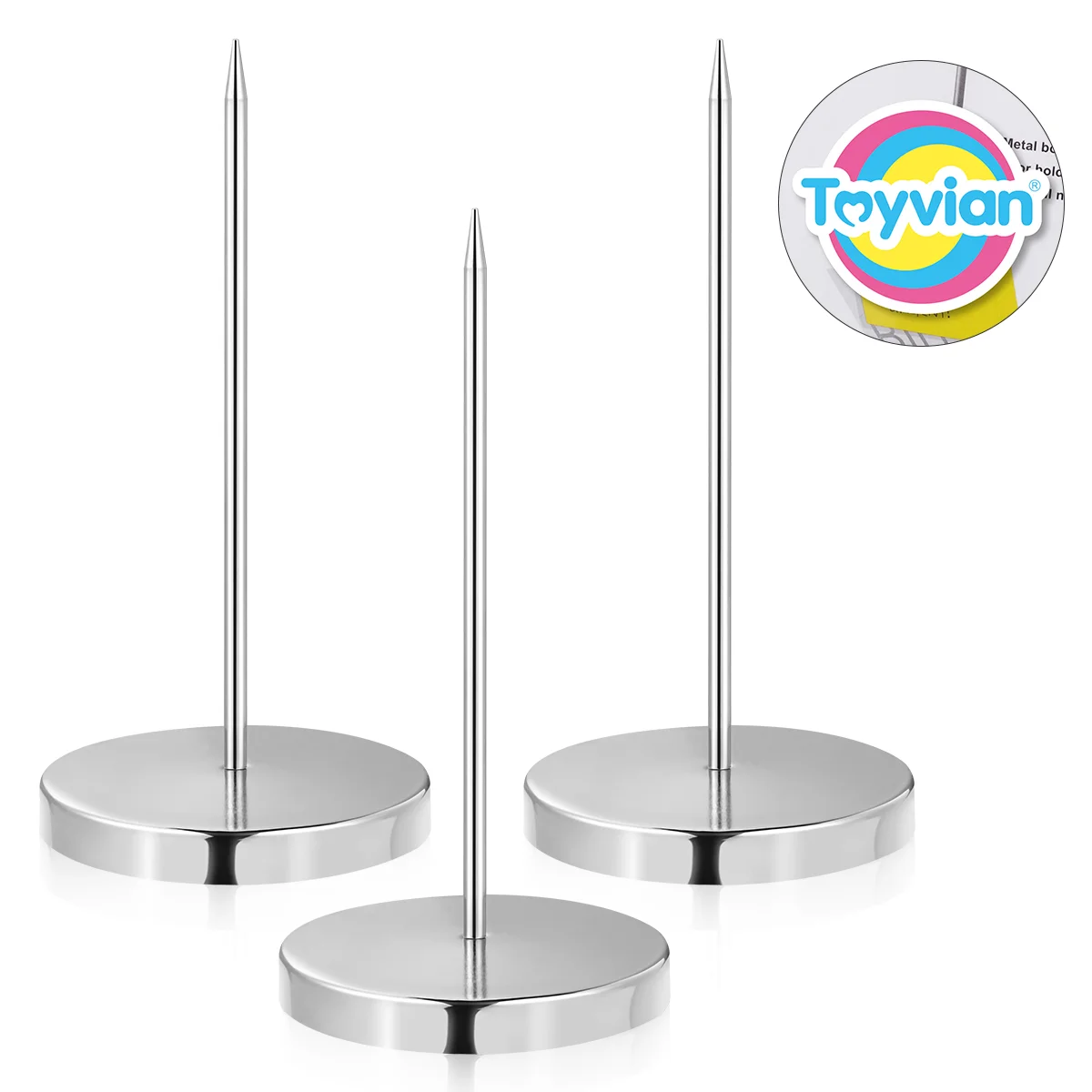 Toyvian 3-х шт. настольный держатель шпинделя металлический для купюр с круглым