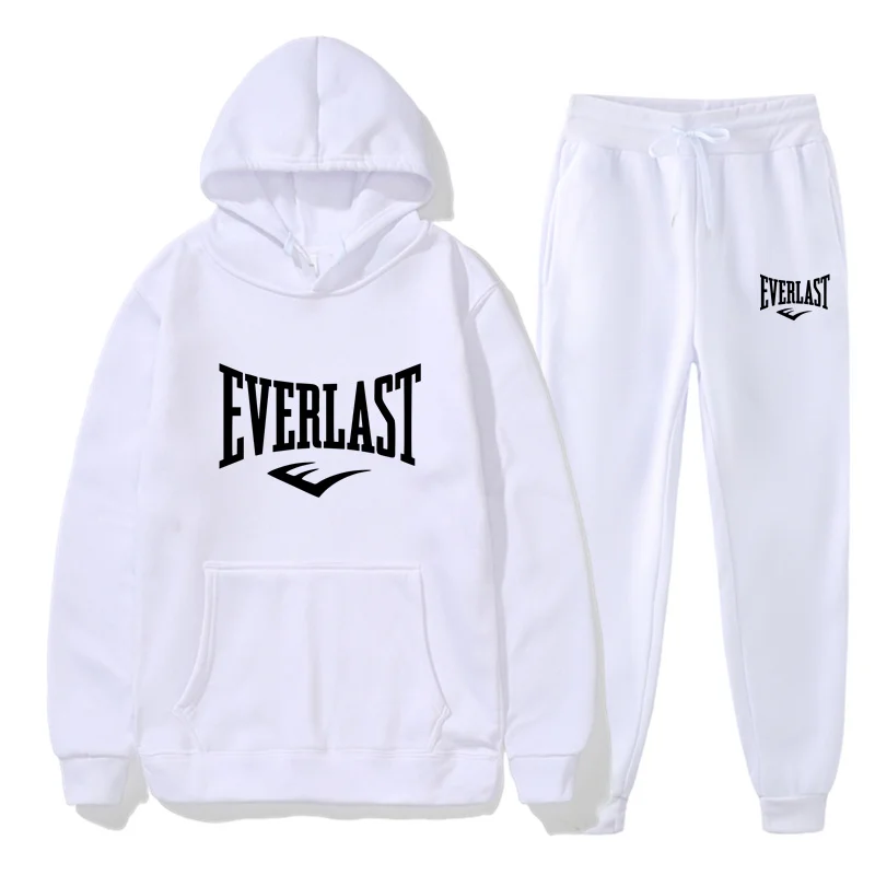Модный мужской спортивный костюм EVERLAST с капюшоном одежда для фитнеса и спортзала
