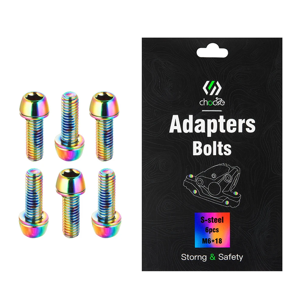

6pcs Disc Brake Caliper Fixing Bolts M6*18mm MTB Bike Bicycle Screws Red/orange/color/green/blue Cycling Accessories Bicicleta