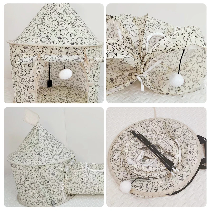 Палатка для кошек портативная игрушка домашних питомцев туннель в прятках