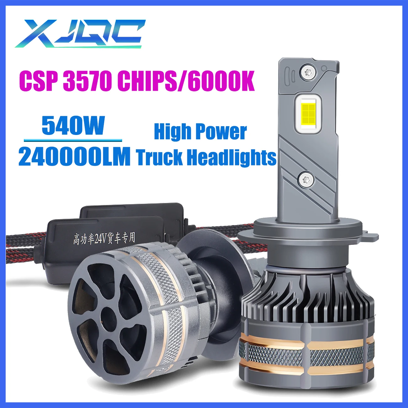 Фары головного света XJQC V90 H7 H8 240000LM 6000K, 540 Вт, передние фары высокой мощности H1 H4 H9 H11 9005 CSP 3750 24 В