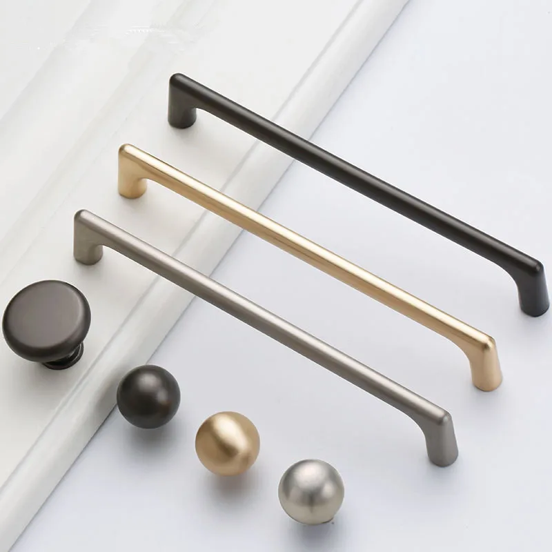 

Furniture Handle Zinc Alloy Gold Solid Cabinet Pulls Drawer Knobs Kitchen Door Cupboard Handle Pulls Modern Furniture Hardware