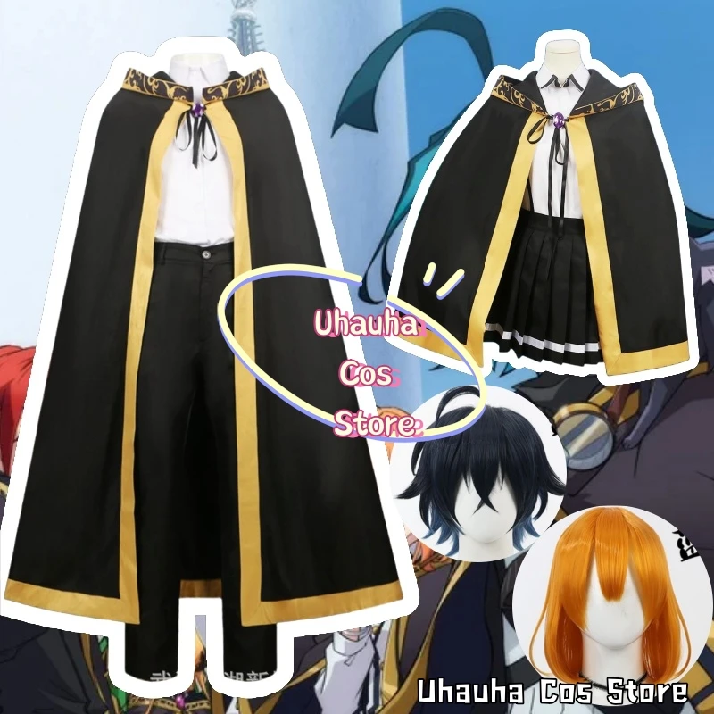 Wiru Seruforuto Koretto Rowaaru Cosplay Anime Wistoria: Wand and Sword Cos Costume Black Clock Suit Holloween Party Roleplay Set