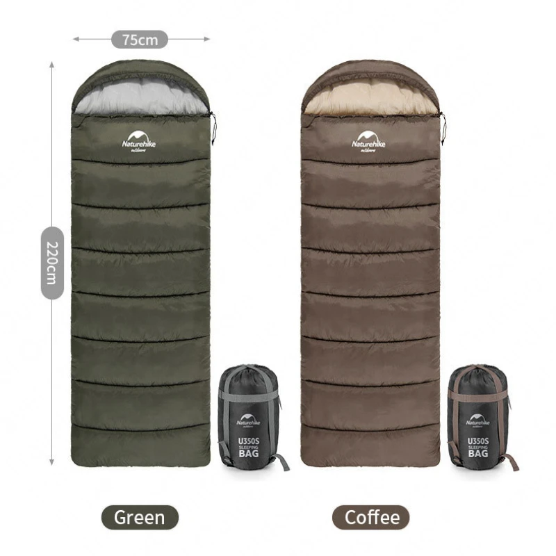 

Naturehike Ultralight Thickening Cotton Envelope Sleeping Bag Outdoor Camping Travel Portable 3Seasons Warm Breathable With Hat