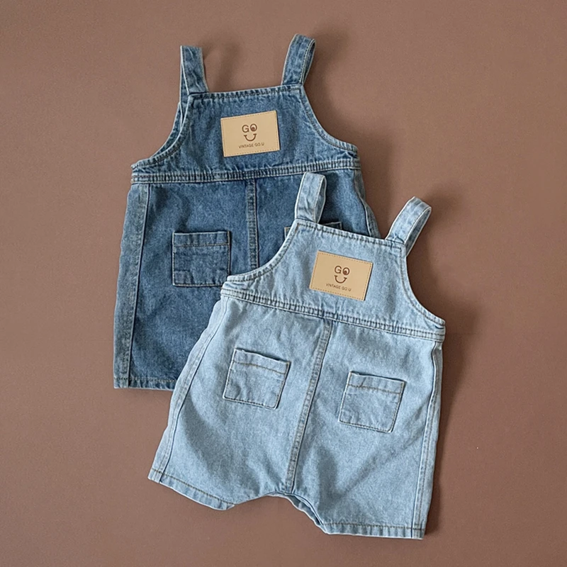 

Baby Girl Denim Jumpsuits Spring Summer Boy Casual Solid Suspender Romper for Newborn Cotton Children's Clothes Girls Costumes