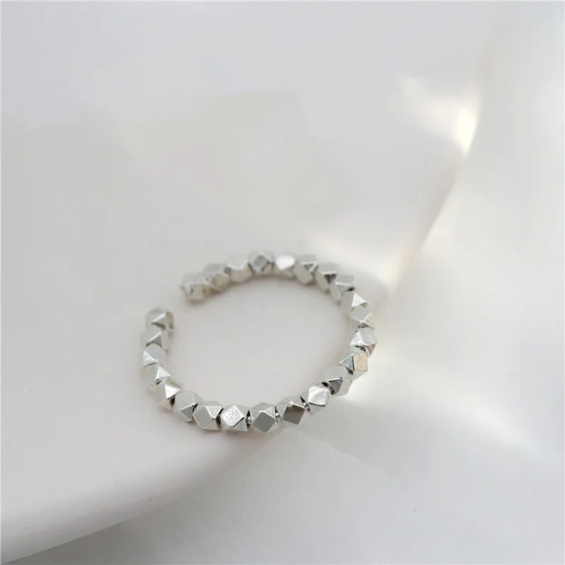 

Solid 925 Sterling Silver Stereo Section Geometric Open Rings For Women High Quality Fine Jewelry Dropshipping R457