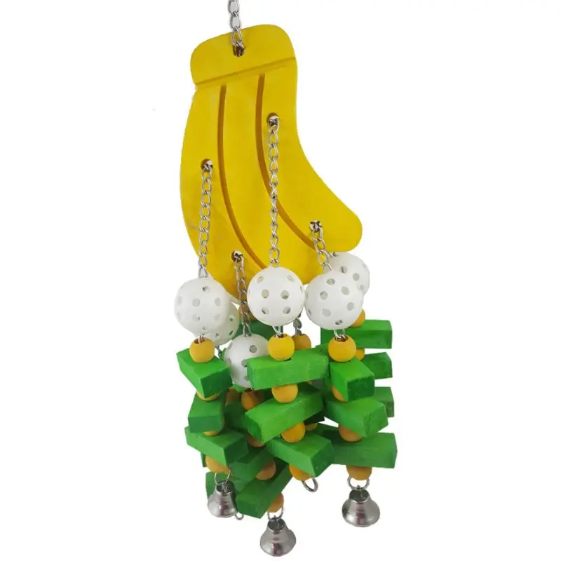 

Pet Supplies Wooden Parrot Birds Bite Toy Banana String Shape Parrots Chew Toys Gifts