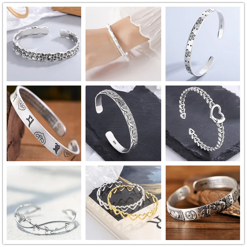 Simple Charm Lucky Cloud Love Heart Bracelet Open Bangle Fashion Jewelry For Women Open Cuff Wristband Wedding Jewelry Gift