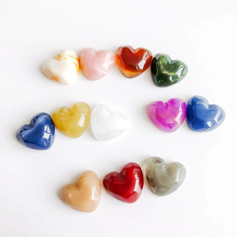 Heart Spacer Cameo Cabochon Resin Plastic Flat Back Pendant Earring Charms Accessories Jewelry Making Sipplies Diy Craft 10pcs - купить по