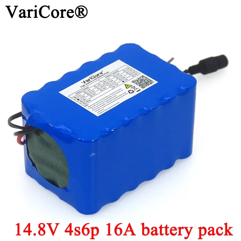 

2023New VariCore 14.8V 12Ah 4s6p 18650 li-iom battery pack night fishing Lamp heater miner's amplifier batteries with BMS