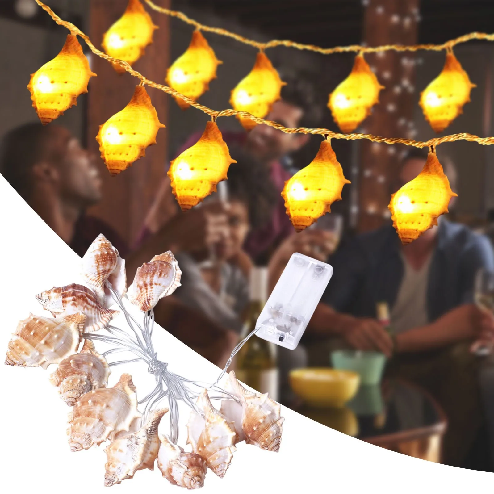 

Светодиодная гирлянсветильник в виде ракушек, 1,65 м, светодиодный