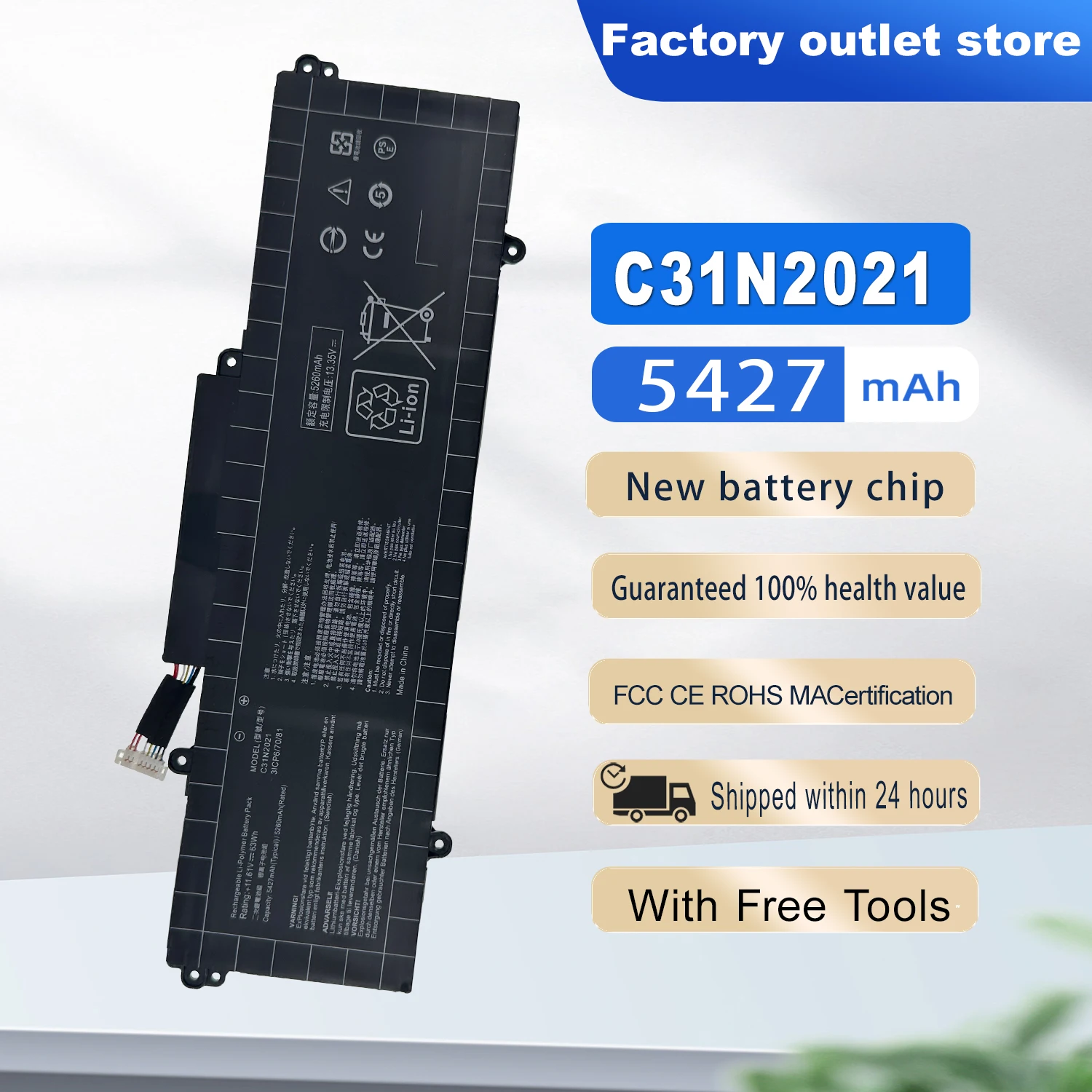 Фото Новая батарея для ноутбука C31N2021 для ASUS ZenBook 14X OLED Flip OLED UM5401QA UX5401EA UP5401EA UX5400EA UM5401 UX5401 UX5400 №1