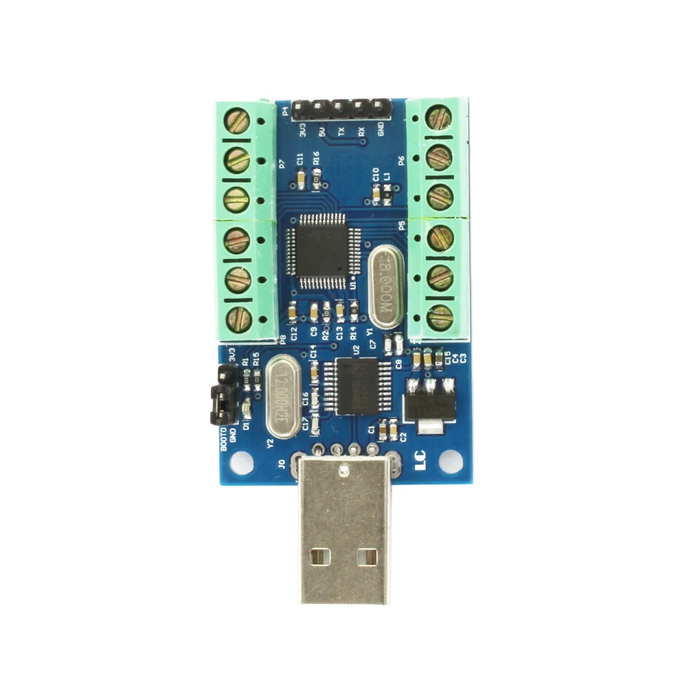 

STM32F103C8T6 Chip USB Interface 10 Channel 12Bit AD Sampling Data Acquisition STM32 UART Communication ADC Module 3.3V 5V Input