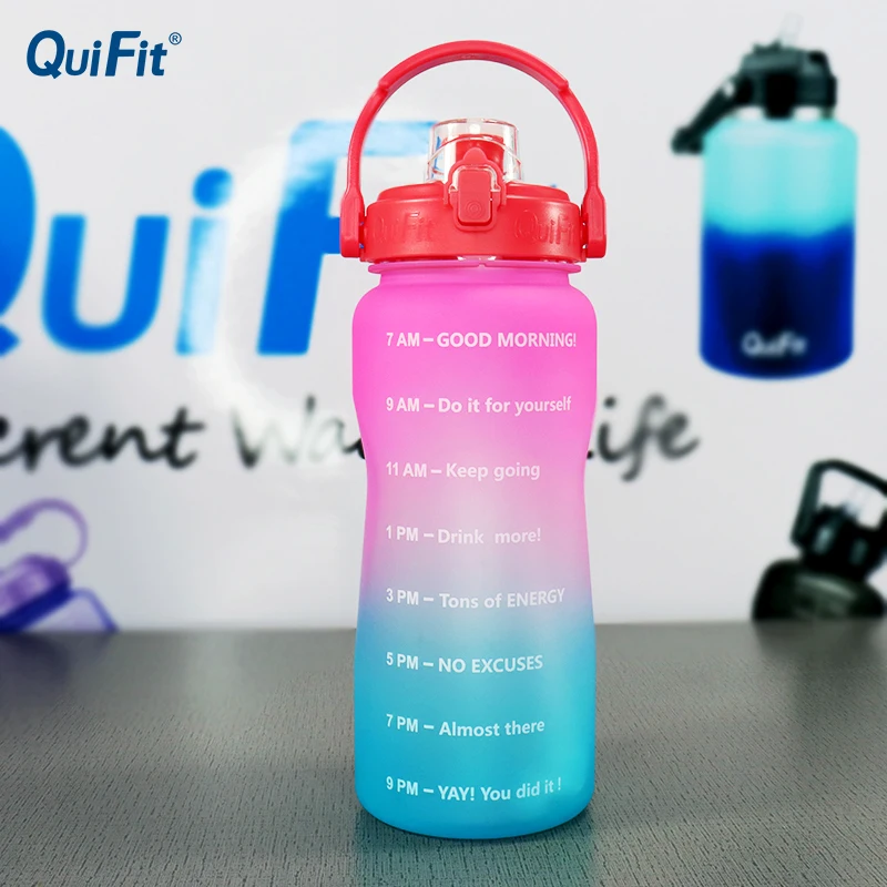Бутылка для воды Quifit 2 л прыгающая соломка бутылка на галлон с уникальным